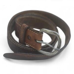 Vtg TexTan Leather Belt Size 36 Hand Tooled USA Equestrian Horseshoe Cowboy